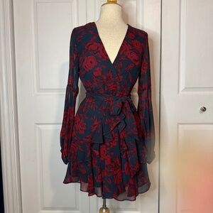 Selfie Leslie V-neck, sheer dress.   Sz 10